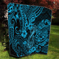 Hawaii Fish Hook Quilt Hibiscus Hawaii Tribal Tattoo Sky Blue Version LT01 - Polynesian Pride