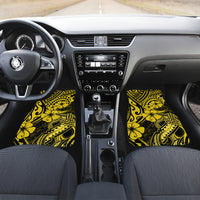 Hawaii Fish Hook Car Mats Hibiscus Hawaii Tribal Tattoo Yellow Version LT01 - Polynesian Pride