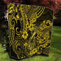 Hawaii Fish Hook Quilt Hibiscus Hawaii Tribal Tattoo Yellow Version LT01 - Polynesian Pride