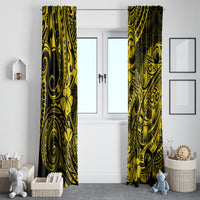 Hawaii Fish Hook Window Curtain Hibiscus Hawaii Tribal Tattoo Yellow Version LT01 - Polynesian Pride