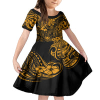 Hawaii King Kamehameha Kid Short Sleeve Dress Polynesian Pattern Gold Version LT01 KID Gold - Polynesian Pride