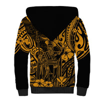 Hawaii King Kamehameha Sherpa Hoodie Polynesian Pattern Gold Version LT01 - Polynesian Pride