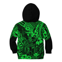 Hawaii King Kamehameha Kid Hoodie Polynesian Pattern Green Version LT01 - Polynesian Pride