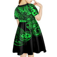 Hawaii King Kamehameha Kid Short Sleeve Dress Polynesian Pattern Green Version LT01 - Polynesian Pride
