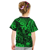 Hawaii King Kamehameha Kid T Shirt Polynesian Pattern Green Version LT01 - Polynesian Pride