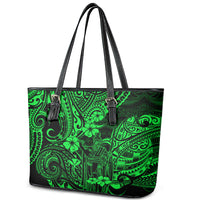Hawaii King Kamehameha Leather Tote Bag Polynesian Pattern Green Version LT01 - Polynesian Pride
