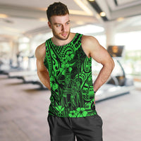 Hawaii King Kamehameha Men Tank Top Polynesian Pattern Green Version LT01 - Polynesian Pride
