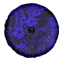 Hawaii King Kamehameha Spare Tire Cover Polynesian Pattern Navy Blue Version LT01 - Polynesian Pride