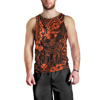 Hawaii King Kamehameha Men Tank Top Polynesian Pattern Orange Version LT01 - Polynesian Pride