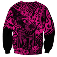 Hawaii King Kamehameha Sweatshirt Polynesian Pattern Pink Version LT01 - Polynesian Pride