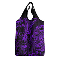 Hawaii King Kamehameha Grocery Bag Polynesian Pattern Purple Version