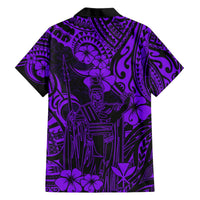 Hawaii King Kamehameha Hawaiian Shirt Polynesian Pattern Purple Version LT01 - Polynesian Pride