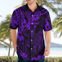 Hawaii King Kamehameha Hawaiian Shirt Polynesian Pattern Purple Version LT01 - Polynesian Pride