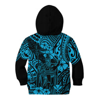 Hawaii King Kamehameha Kid Hoodie Polynesian Pattern Sky Blue Version LT01 - Polynesian Pride