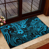 Hawaii King Kamehameha Rubber Doormat Polynesian Pattern Sky Blue Version LT01 - Polynesian Pride