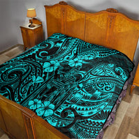 Hawaii King Kamehameha Quilt Polynesian Pattern Turquoise Version LT01 - Polynesian Pride