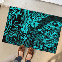 Hawaii King Kamehameha Rubber Doormat Polynesian Pattern Turquoise Version LT01 - Polynesian Pride