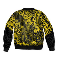 Hawaii King Kamehameha Bomber Jacket Polynesian Pattern Yellow Version LT01 - Polynesian Pride