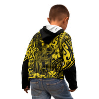 Hawaii King Kamehameha Kid Hoodie Polynesian Pattern Yellow Version LT01 - Polynesian Pride