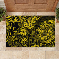 Hawaii King Kamehameha Rubber Doormat Polynesian Pattern Yellow Version LT01 - Polynesian Pride