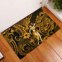 Hawaii Hula Girl Rubber Doormat Polynesian Pattern Gold Version LT01 Gold - Polynesian Pride