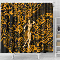 Hawaii Hula Girl Shower Curtain Polynesian Pattern Gold Version LT01 - Polynesian Pride