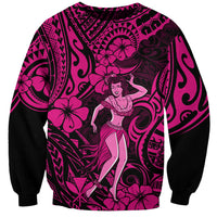 Hawaii Hula Girl Sweatshirt Polynesian Pattern Pink Version LT01 Unisex Pink - Polynesian Pride