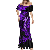 Hawaii Hula Girl Mermaid Dress Hibiscus Hawaii Tribal Tattoo Purple Version LT01 - Polynesian Pride