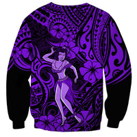 Hawaii Hula Girl Sweatshirt Hibiscus Hawaii Tribal Tattoo Purple Version LT01 - Polynesian Pride
