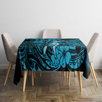 Hawaii Hula Girl Tablecloth Hibiscus Hawaii Tribal Tattoo Sky Blue Version LT01 - Polynesian Pride