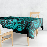 Hawaii Hula Girl Tablecloth Hibiscus Hawaii Tribal Tattoo Turquoise Version LT01 - Polynesian Pride