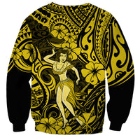Hawaii Hula Girl Sweatshirt Hibiscus Hawaii Tribal Tattoo Yellow Version LT01 - Polynesian Pride