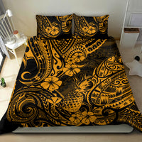 Hawaii Pineapple Bedding Set Paradise Flowers Pacific With Gold Polynesian Tribal LT01 - Polynesian Pride