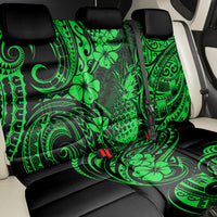 Hawaii Pineapple Back Car Seat Cover Paradise Flowers Pacific With Green Polynesian Tribal