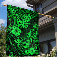 Hawaii Pineapple Garden Flag Paradise Flowers Pacific With Green Polynesian Tribal LT01 - Polynesian Pride