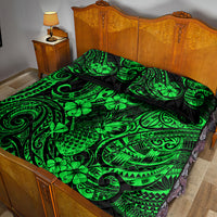 Hawaii Pineapple Quilt Bed Set Paradise Flowers Pacific With Green Polynesian Tribal LT01 - Polynesian Pride