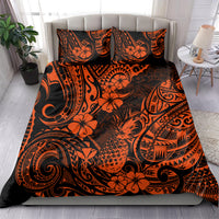 Hawaii Pineapple Bedding Set Paradise Flowers Pacific With Orange Polynesian Tribal LT01 - Polynesian Pride