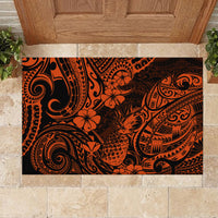 Hawaii Pineapple Rubber Doormat Paradise Flowers Pacific With Orange Polynesian Tribal LT01 - Polynesian Pride