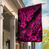 Hawaii Pineapple Garden Flag Paradise Flowers Pacific With Pink Polynesian Tribal LT01 House Flag Pink - Polynesian Pride
