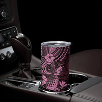 Hawaii Pineapple Tumbler Cup Paradise Flowers Pacific With Pink Polynesian Tribal