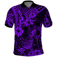 Hawaii Pineapple Polo Shirt Polynesian Pattern Purple Version LT01 Purple - Polynesian Pride