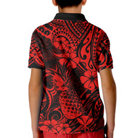 Hawaii Pineapple Kid Polo Shirt Polynesian Pattern Red Version LT01 - Polynesian Pride