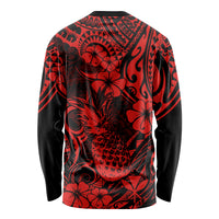 Hawaii Pineapple Long Sleeve Shirt Polynesian Pattern Red Version LT01 - Polynesian Pride