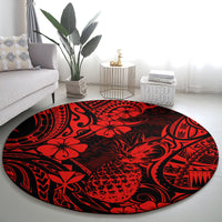 Hawaii Pineapple Round Carpet Polynesian Pattern Red Version LT01 - Polynesian Pride