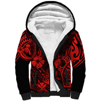 Hawaii Pineapple Sherpa Hoodie Polynesian Pattern Red Version LT01 Unisex Red - Polynesian Pride