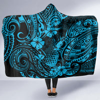 Hawaii Pineapple Hooded Blanket Polynesian Pattern Sky Blue Version LT01 - Polynesian Pride
