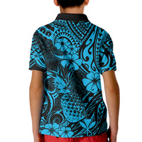 Hawaii Pineapple Kid Polo Shirt Polynesian Pattern Sky Blue Version LT01 - Polynesian Pride