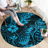 Hawaii Pineapple Round Carpet Polynesian Pattern Sky Blue Version LT01 - Polynesian Pride