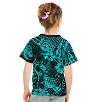Hawaii Pineapple Kid T Shirt Polynesian Pattern Turquoise Version LT01 - Polynesian Pride