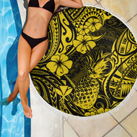 Hawaii Pineapple Beach Blanket Polynesian Pattern Yellow Version LT01 - Wonder Print Shop